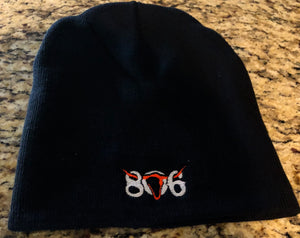 806 Winter Hat/Beanie (white 806 hunter orange skull)