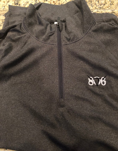 806 All Sport Light Weight 3/4 Zip Dark Grey Pull Over  (White 806 Black Skull)