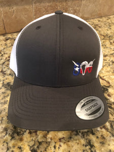 Charcoal Snapback White Mesh (Texas Flag Logo)