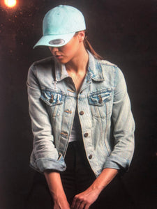 Womens 806 hat (White 806 Aqua Skull)