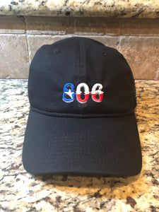 806 TAC 500 Centered Retro Logo Texas logo Tactical unstructured cap w/American flag on left side