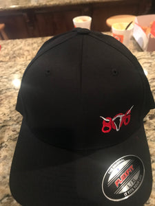806 Flex Fit Hat (Black Hat with Red 806 White Skull)