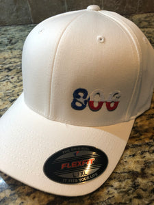 806 Flex Fit Hat (White Hat Retro Texas Flag Logo)