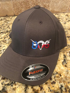 Charcoal Grey Flex Fit YOUTH hat Texas Flag Logo