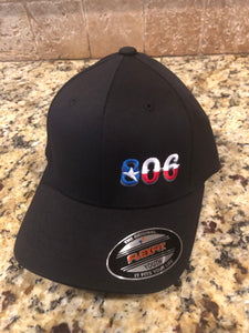 806 Black Flex Fit YOUTH hat Retro Logo Texas Flag Logo