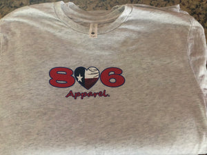 806 Apparel Next Level Ultra Soft Heather White "806 TX Flag Heart" T-shirt