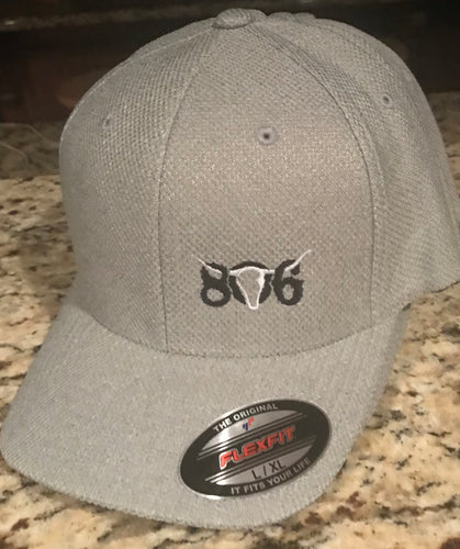 806 Light Grey Flex fit (Black 806 White Skull)