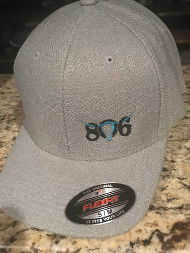 806 Light Grey Flexfit (Black 806 Aqua Skull)