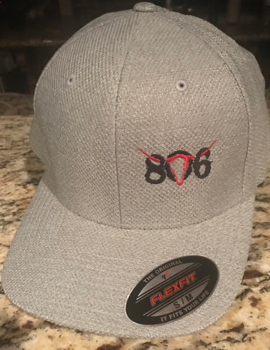 806 Light Grey Flex Fit (Black 806 Red Skull)